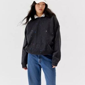 Urban Outfitters Renewal Remade Paint Splatter Hoodie Mint/Menthol‎ L NWT in pkg